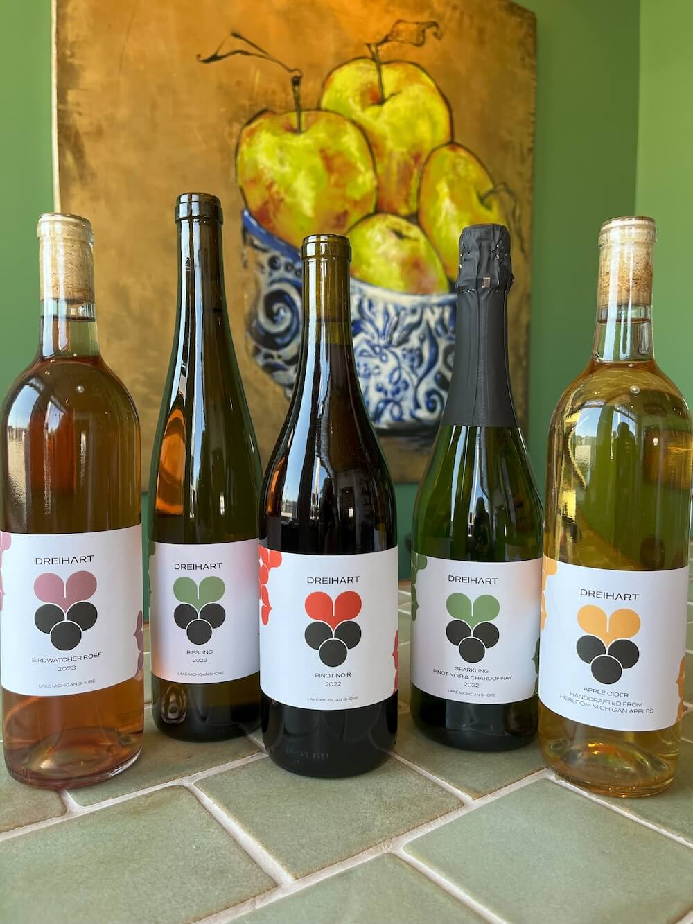 6 Linden Dreihart Wine Bottles